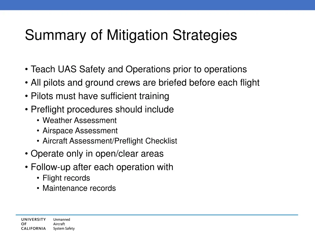 summary of mitigation strategies