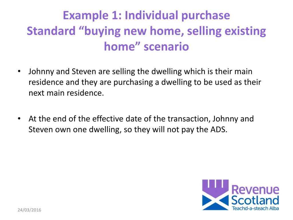 example 1 individual purchase standard buying