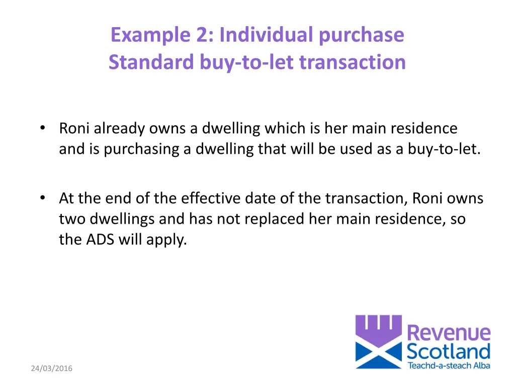 example 2 individual purchase standard