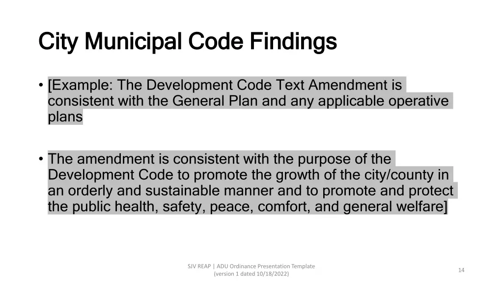 city municipal code findings city municipal code 1