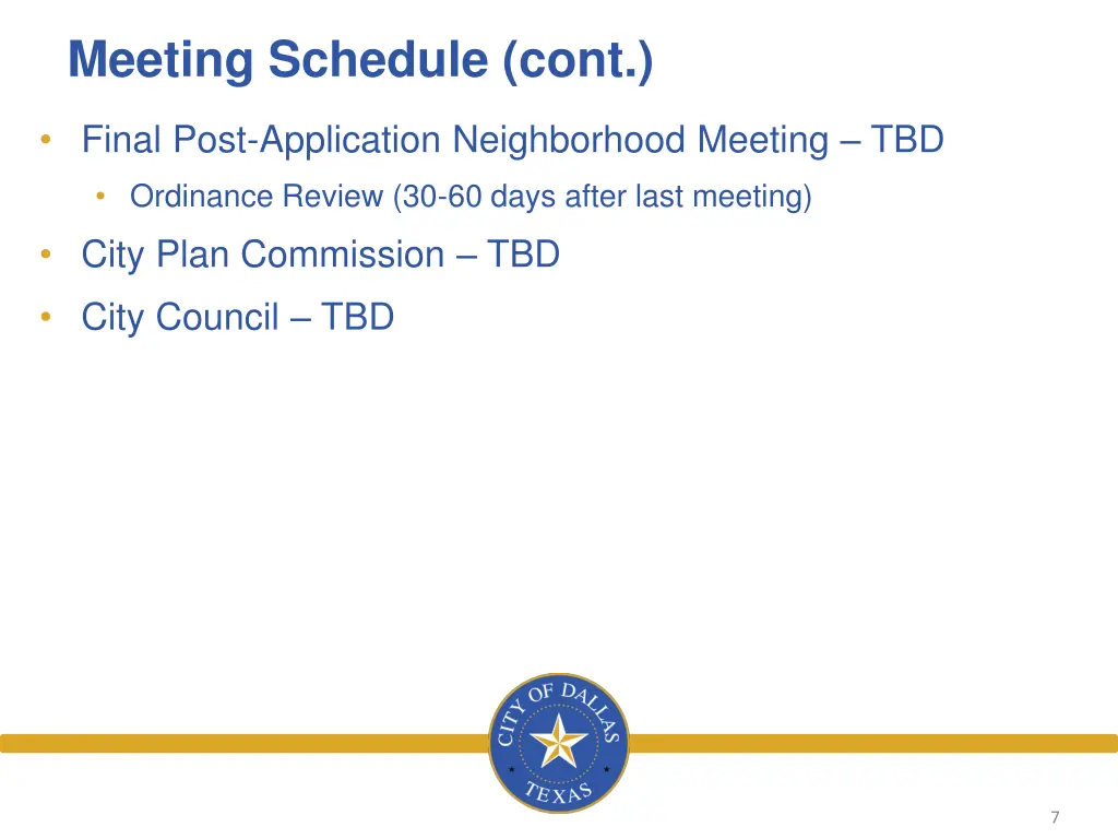 meeting schedule cont