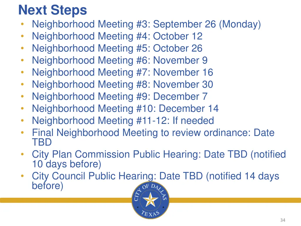 next steps neighborhood meeting 3 september