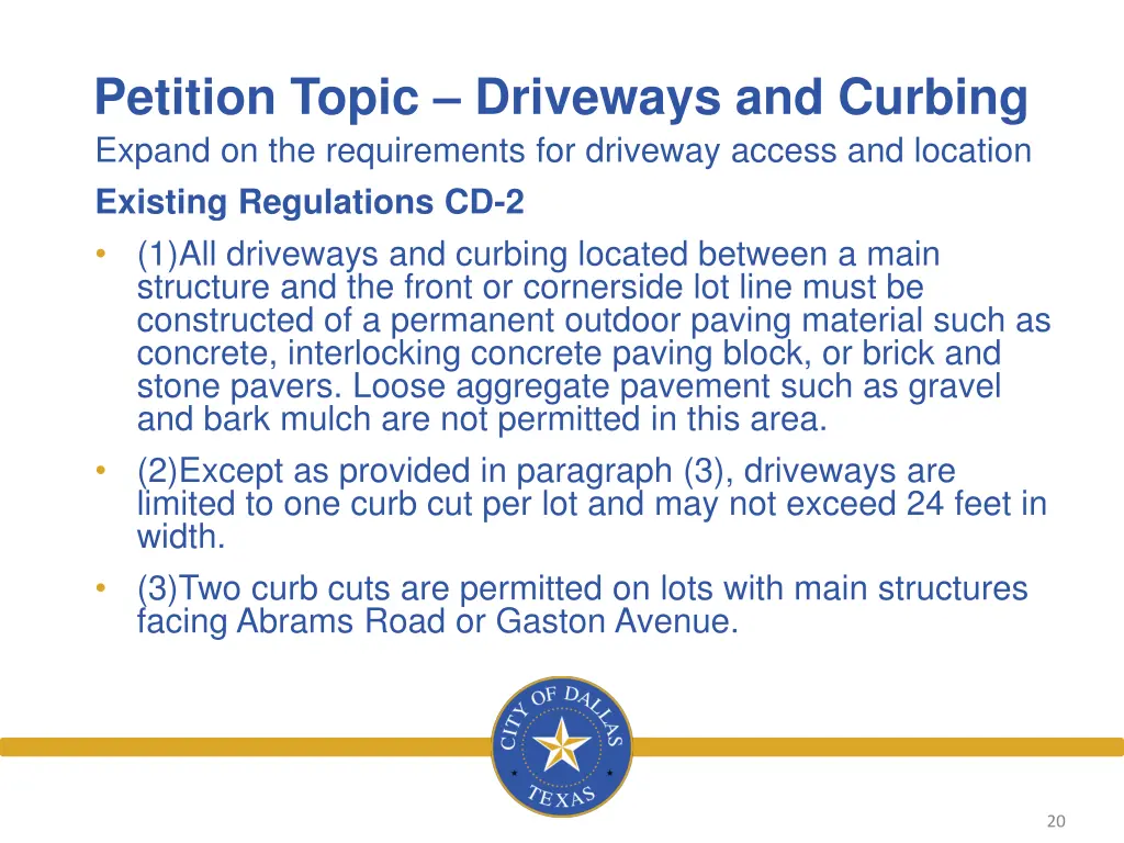 petition topic driveways and curbing expand