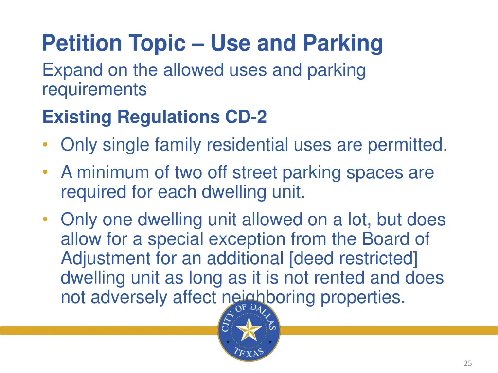 petition topic use and parking expand