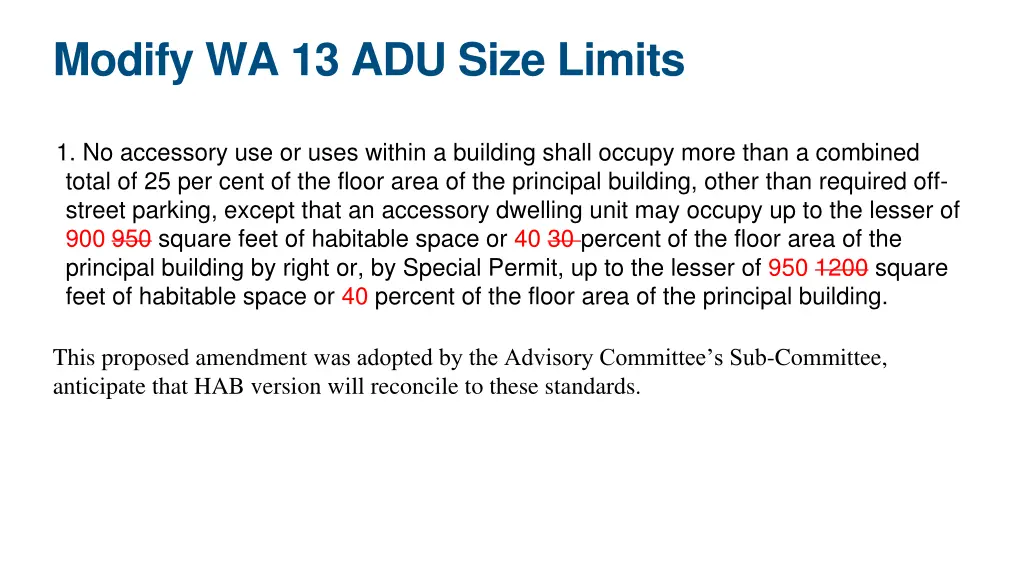 modify wa 13 adu size limits