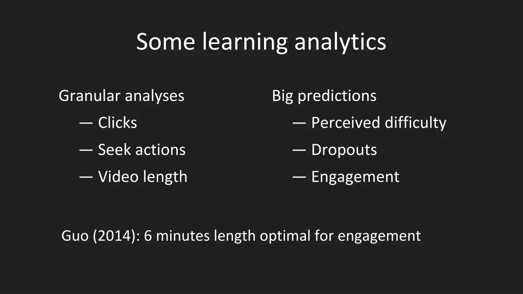 some learning analytics