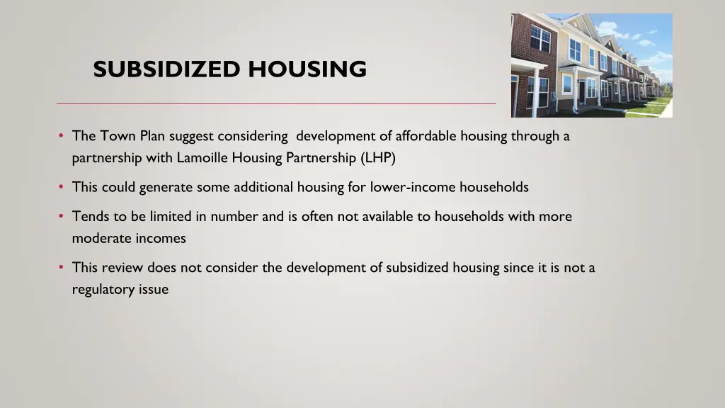 subsidized housing