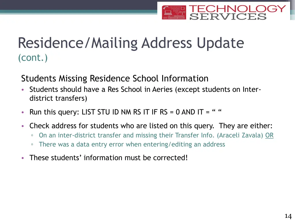 residence mailing address update cont 2