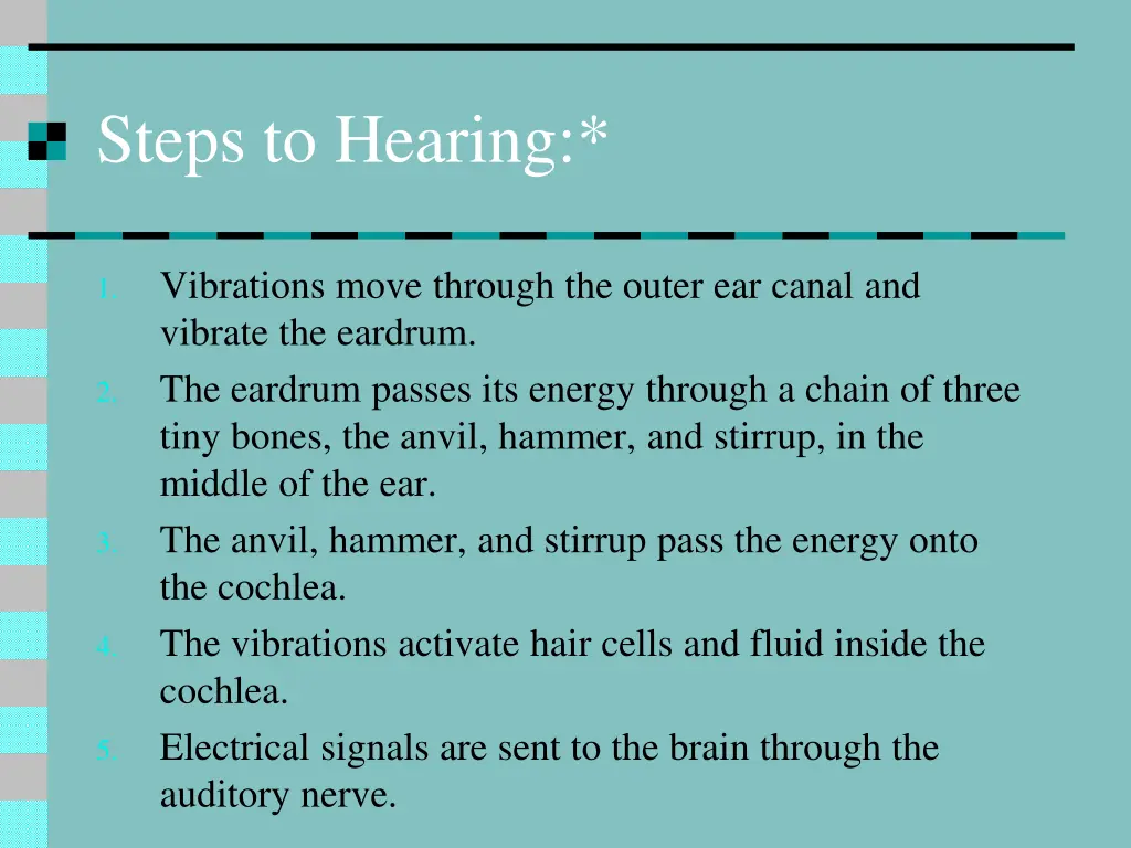 steps to hearing