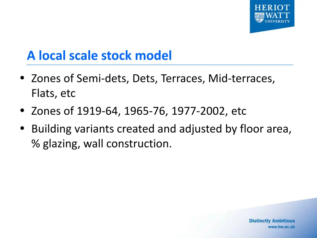 a local scale stock model