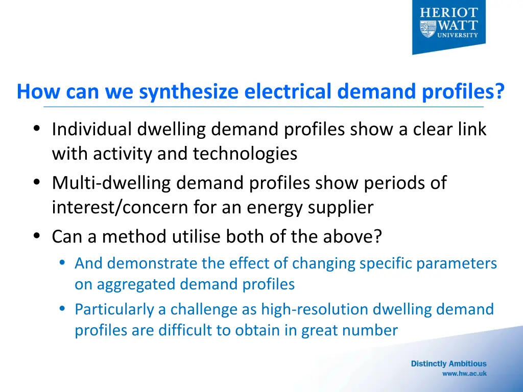 how can we synthesize electrical demand profiles