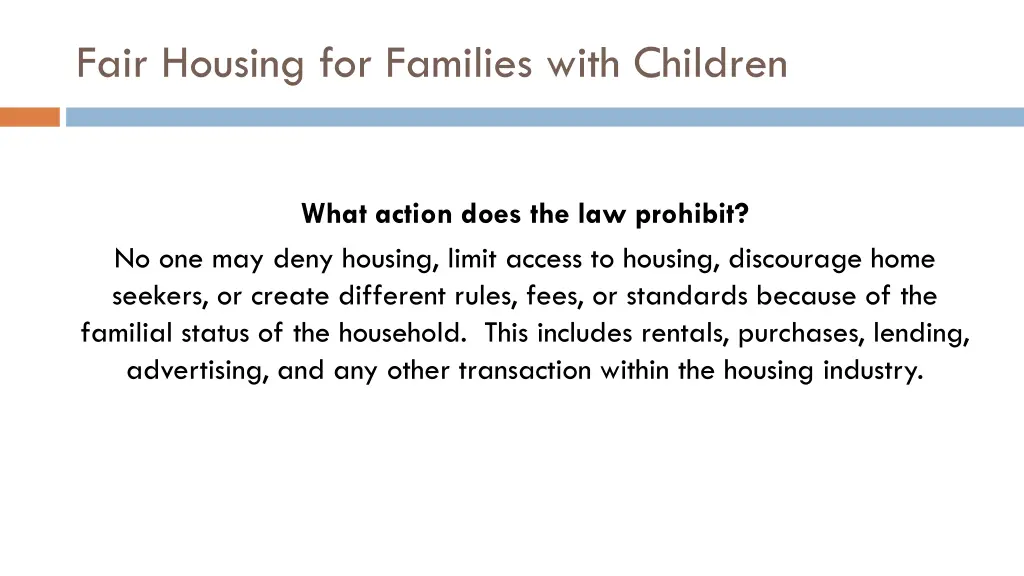 fair housing for families with children 1