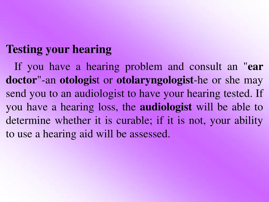 testing your hearing if you have a hearing