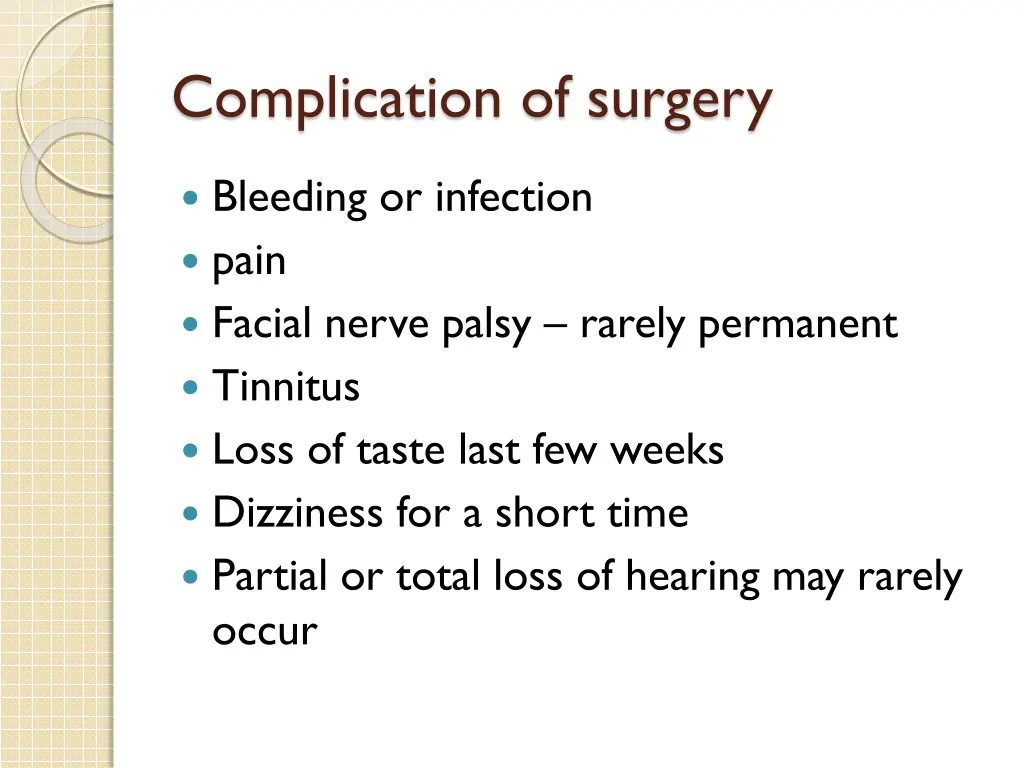 complication of surgery