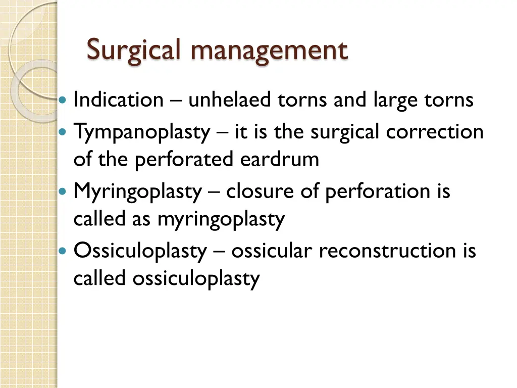 surgical management