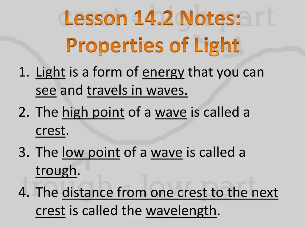 lesson 14 2 notes properties of light