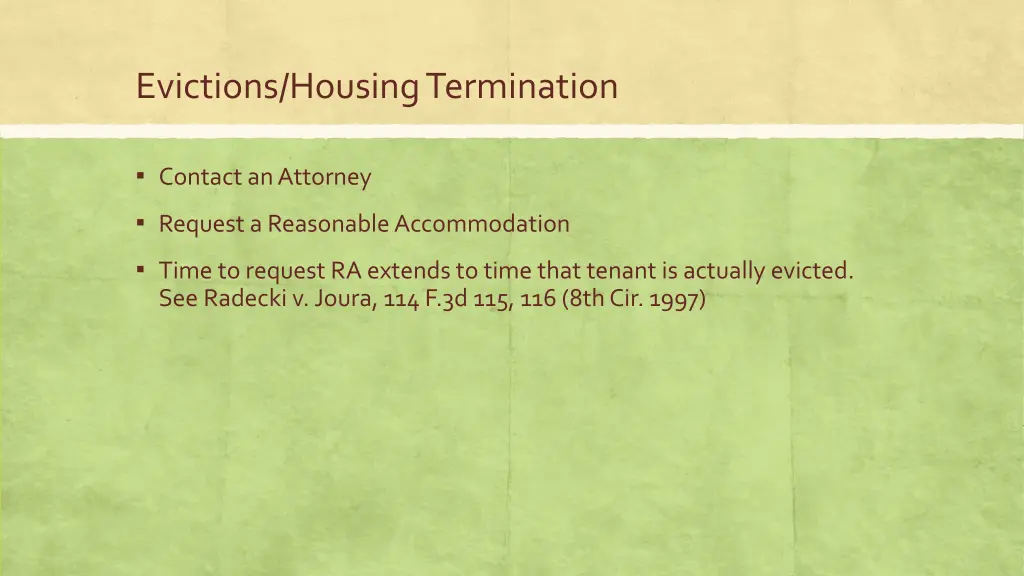 evictions housing termination