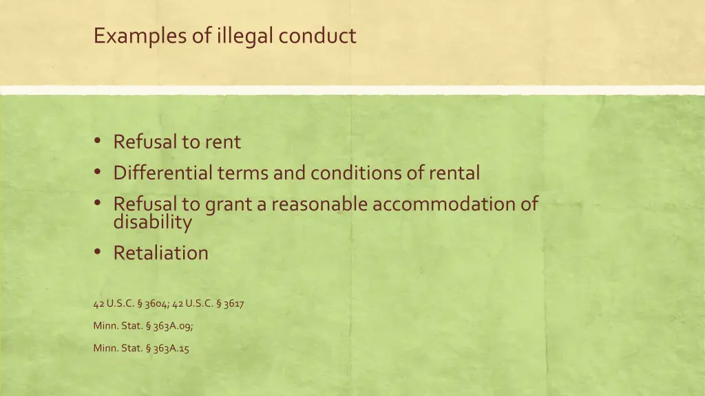 examples of illegal conduct