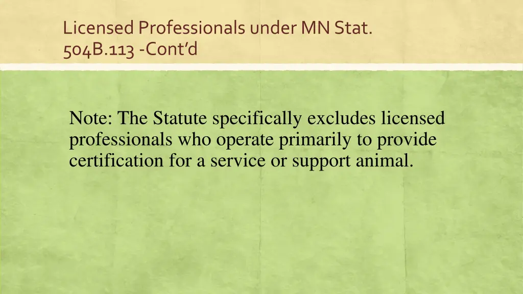 licensed professionals under mn stat 504b