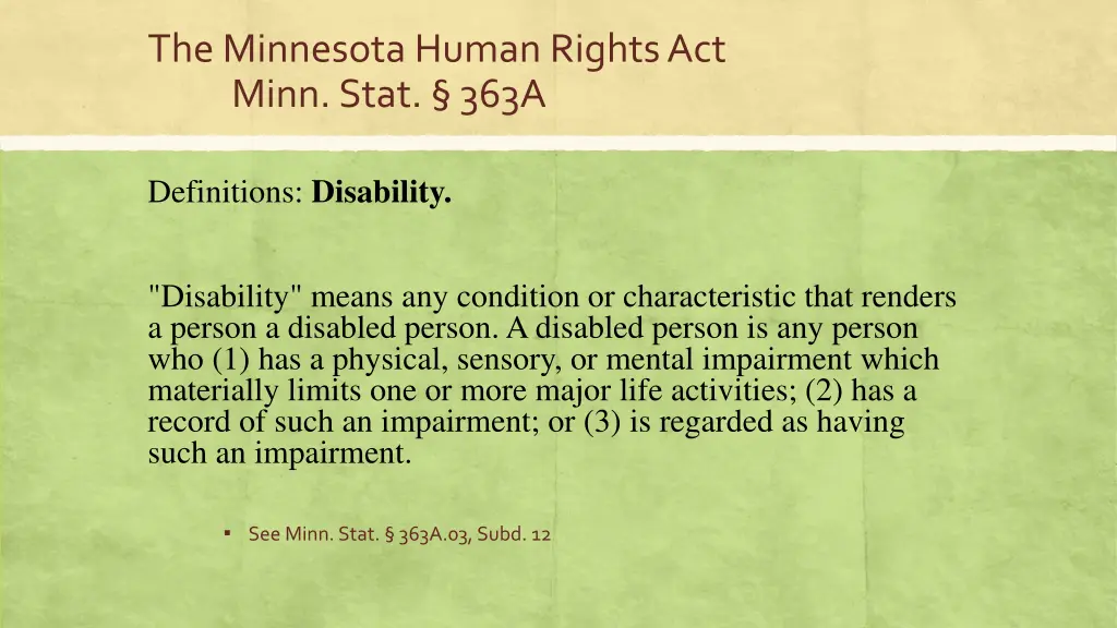 the minnesota human rights act minn stat 363a 2