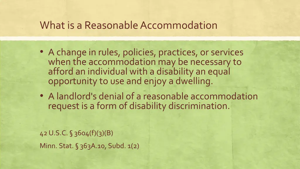 what is a reasonable accommodation