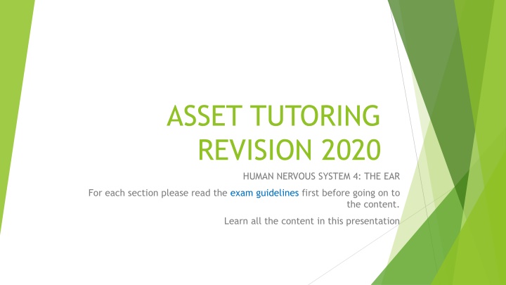 asset tutoring revision 2020 human nervous system