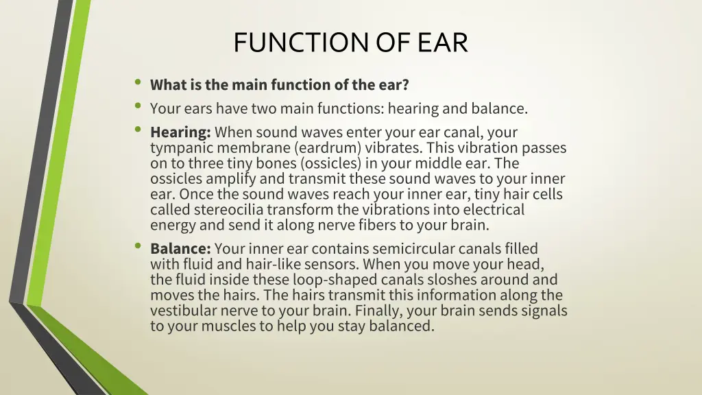 function of ear what is the main function