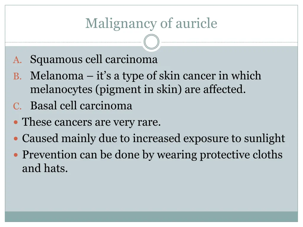 malignancy of auricle