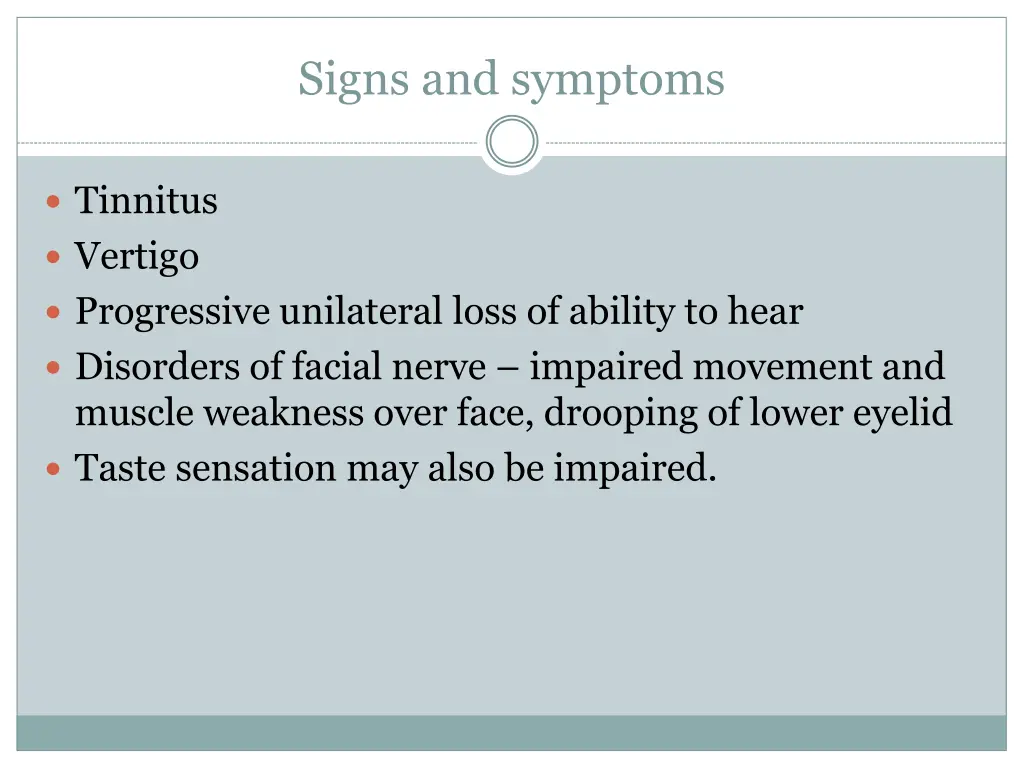 signs and symptoms