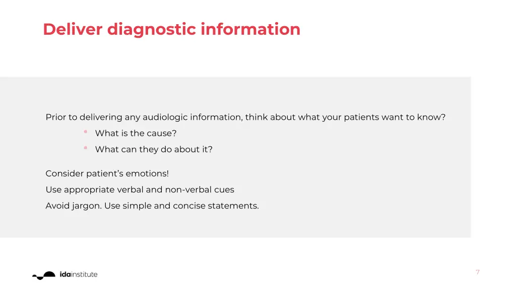 deliver diagnostic information