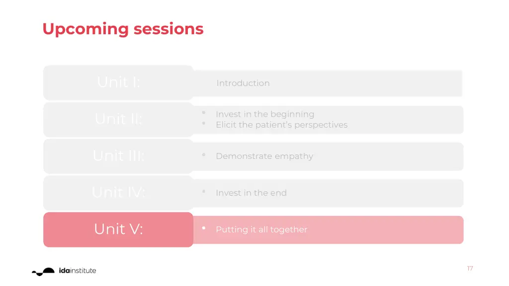 upcoming sessions