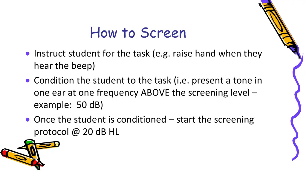 how to screen