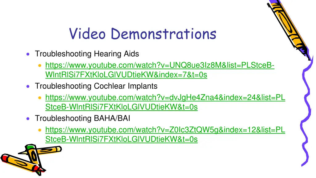 video demonstrations