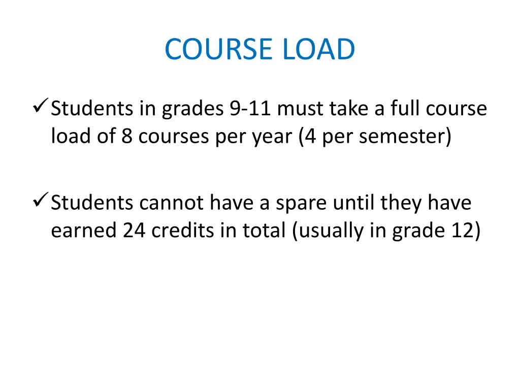 course load