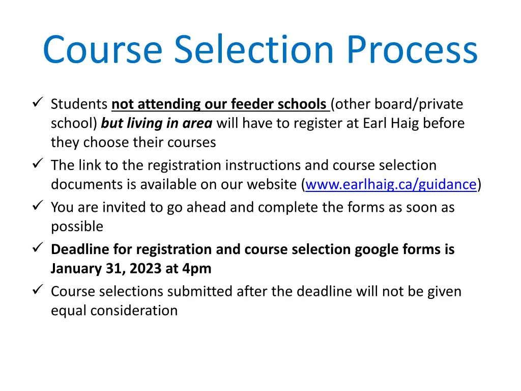 course selection process 1