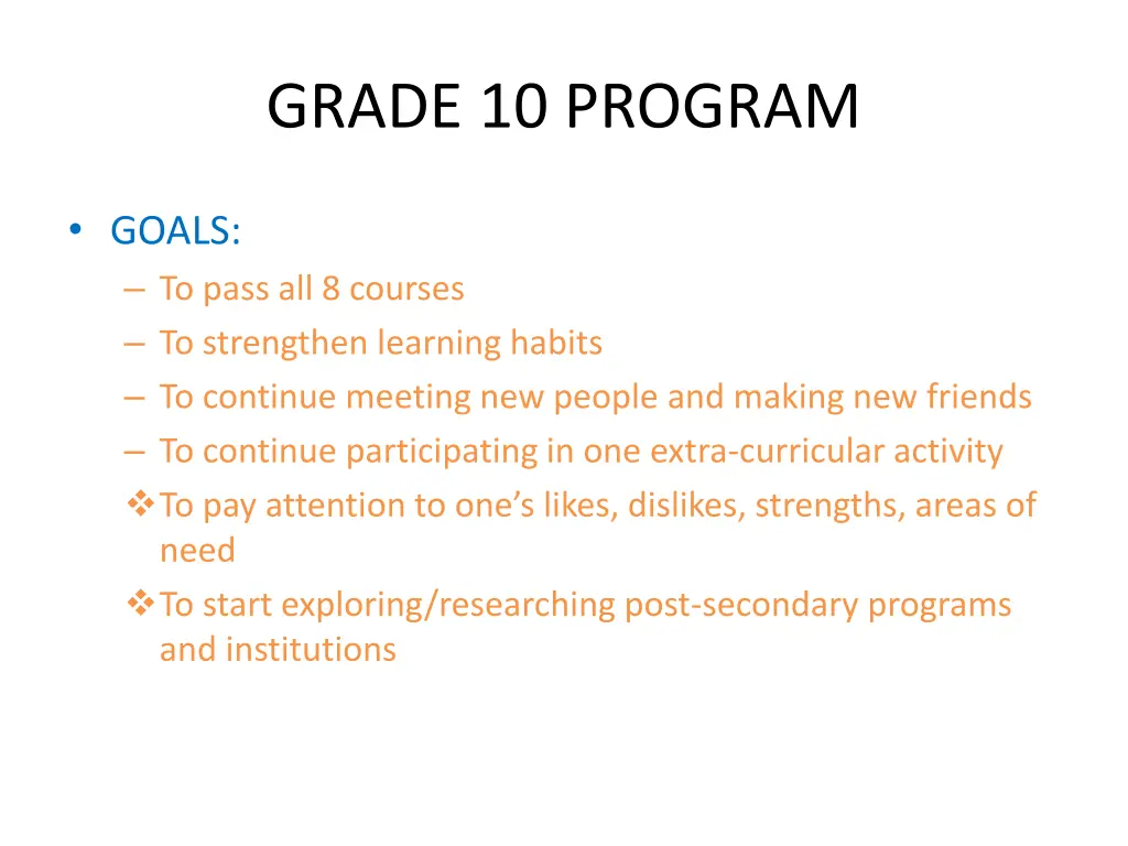 grade 10 program 1