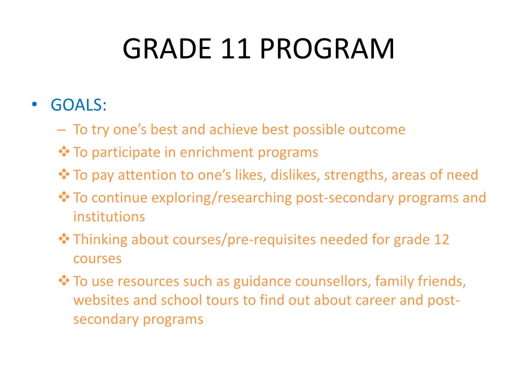 grade 11 program 1