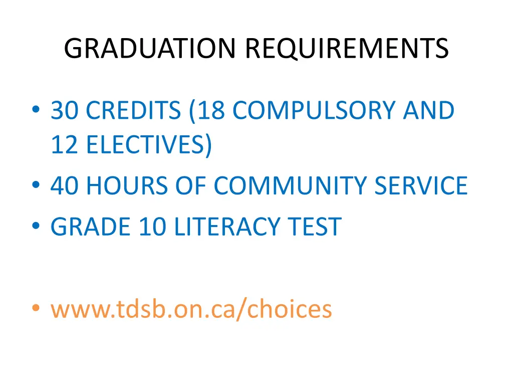 graduation requirements