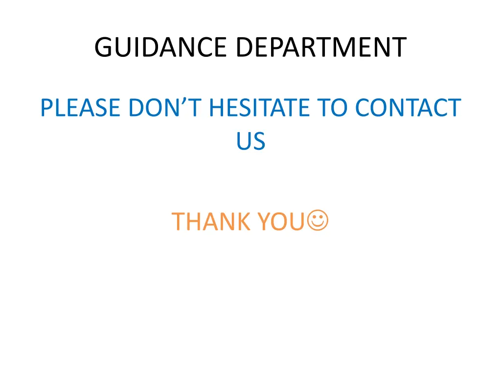 guidance department 1