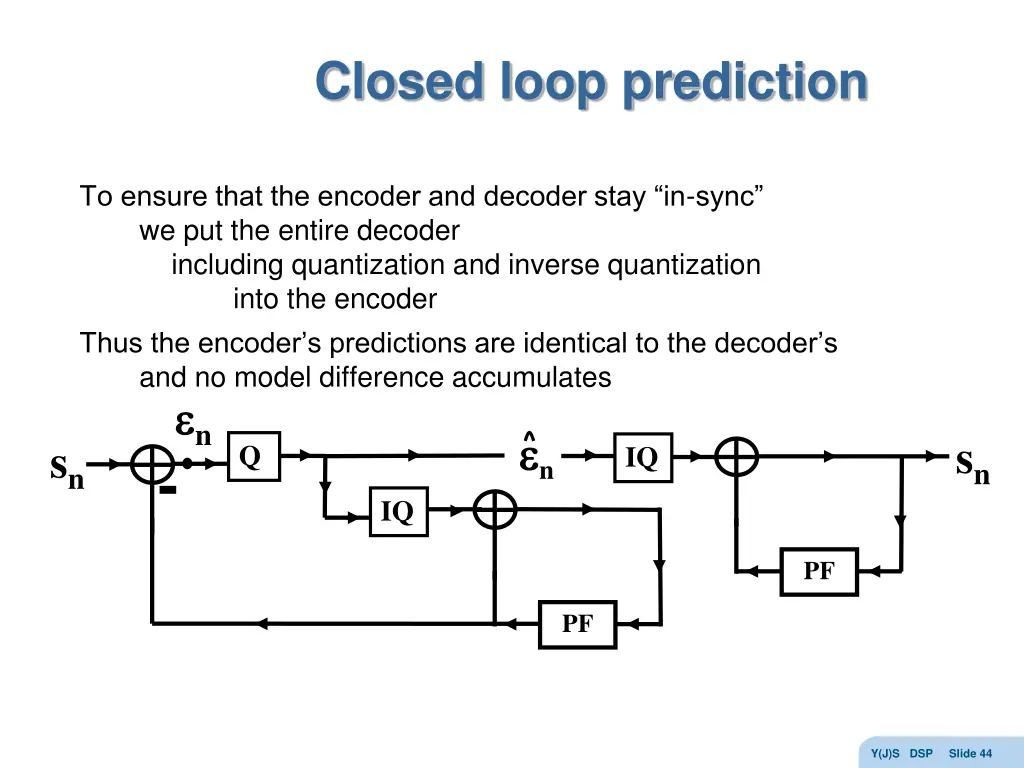 closed loop prediction