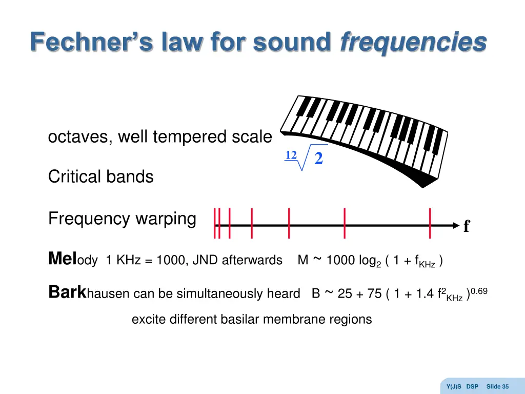 fechner s law for sound frequencies