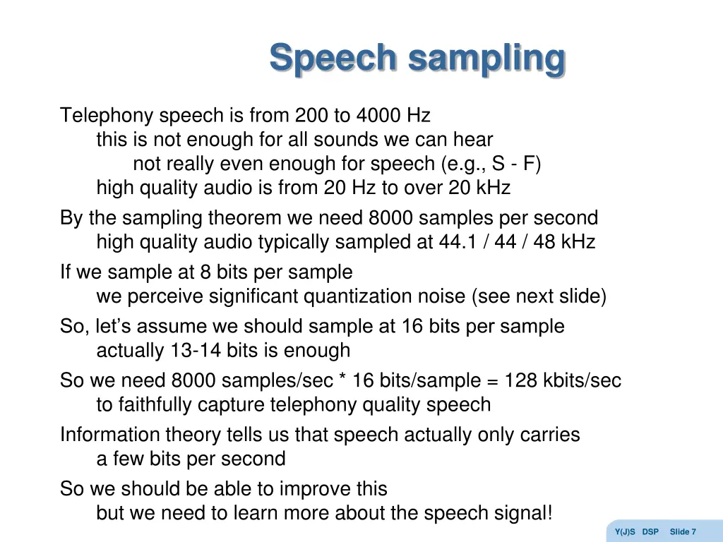 speech sampling