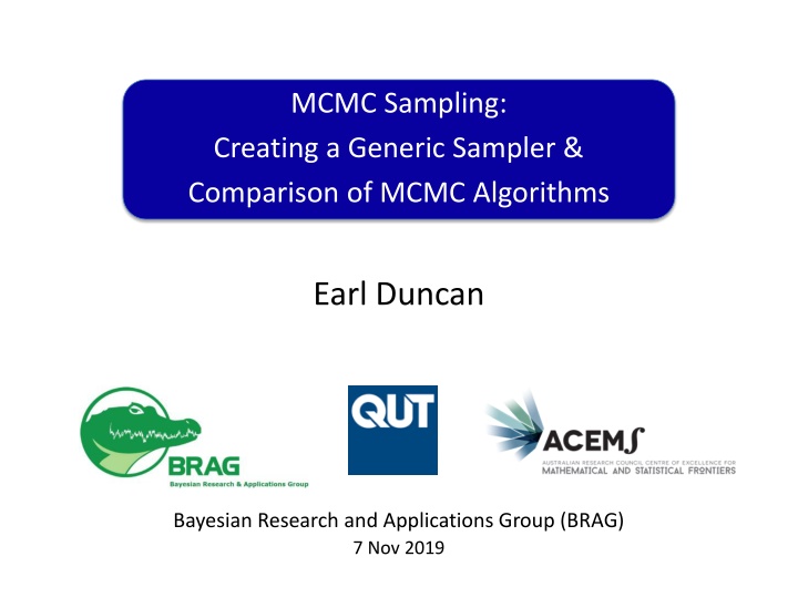 mcmc sampling creating a generic sampler