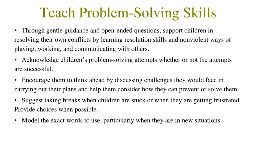 teach problem solving skills