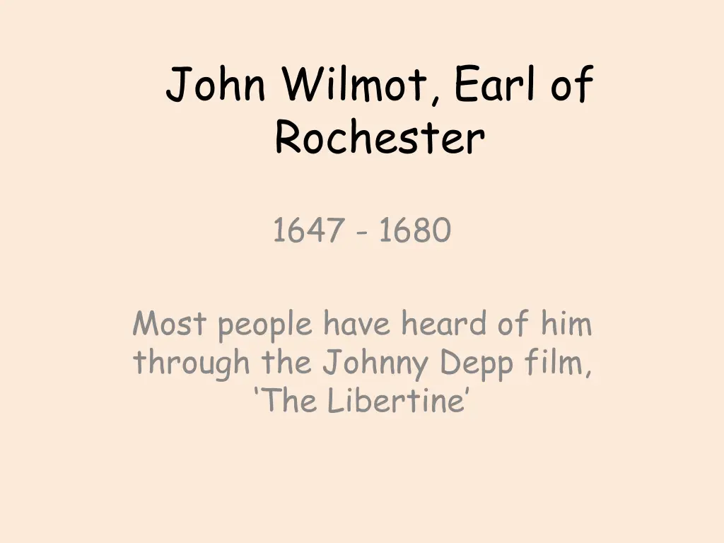 john wilmot earl of rochester