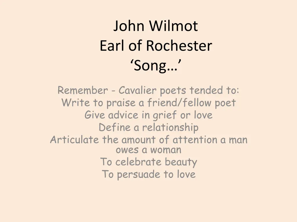 john wilmot earl of rochester song