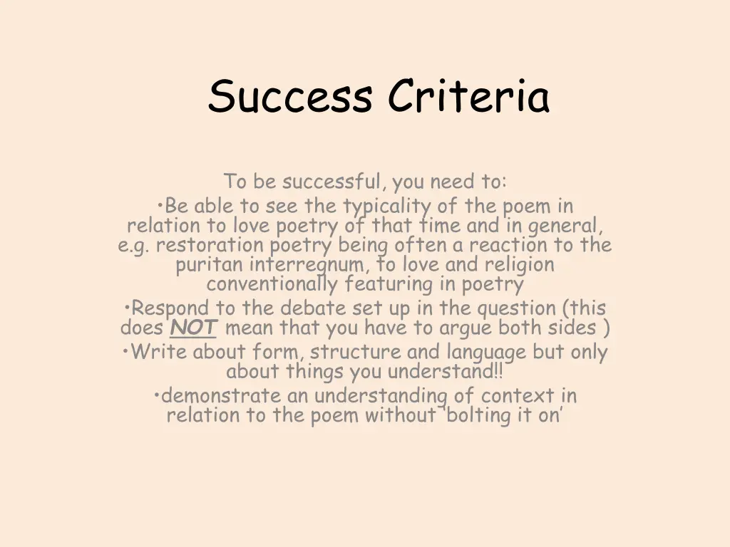 success criteria