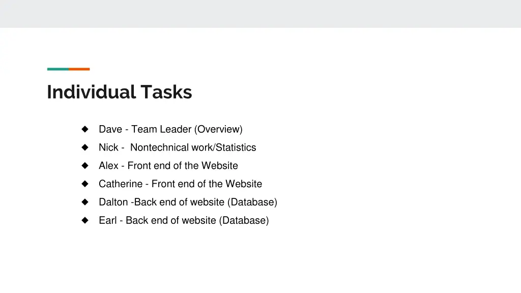 individual tasks