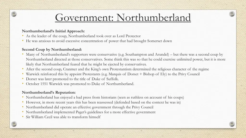 government northumberland