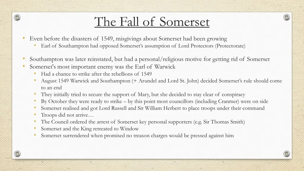 the fall of somerset